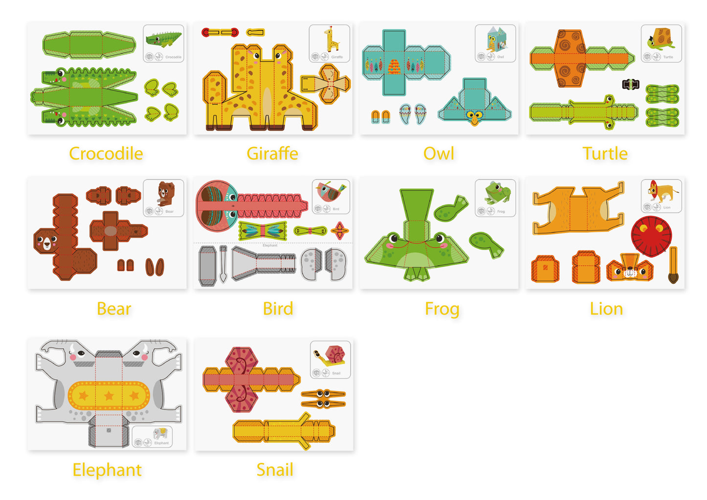 Woopie Art&Fun 3D origami gyvūnų rinkinys – nuotrauka 9