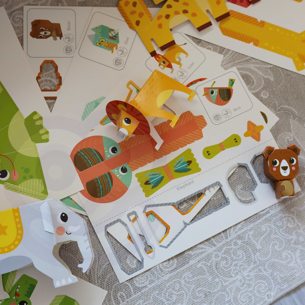 Woopie Art&Fun 3D Origami Gyvūnų Rinkinys, 10 Vnt. Kūrybiniai rinkiniai