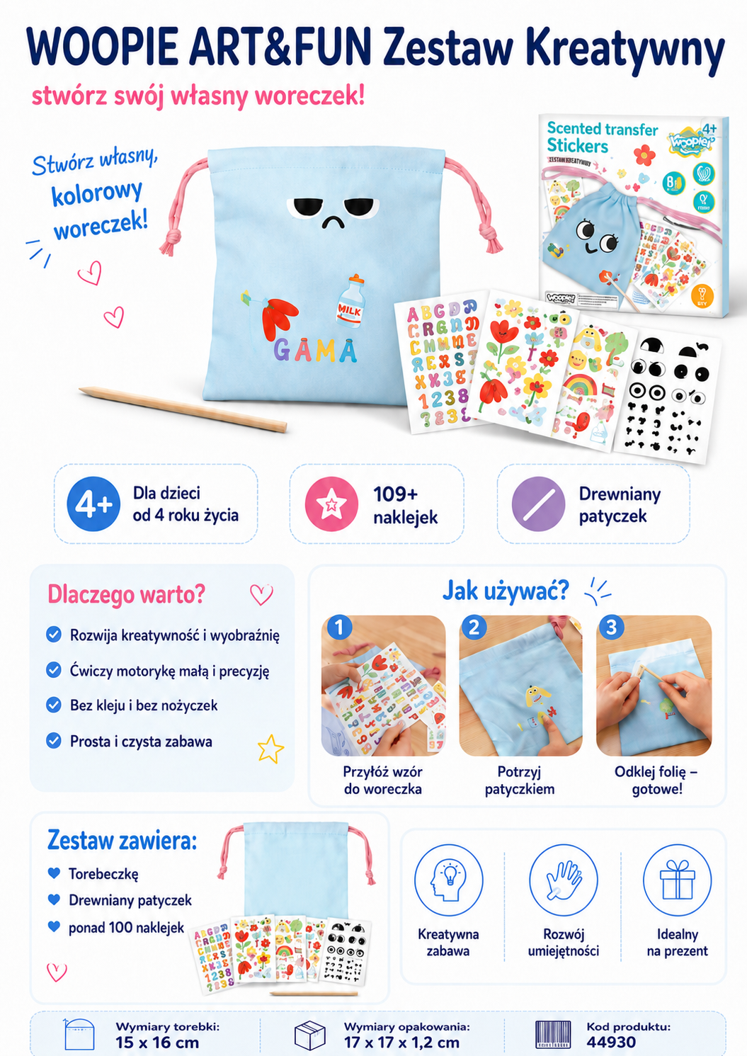 Woopie Art&Fun Maišelio Dekoravimo Rinkinys – nuotrauka 8