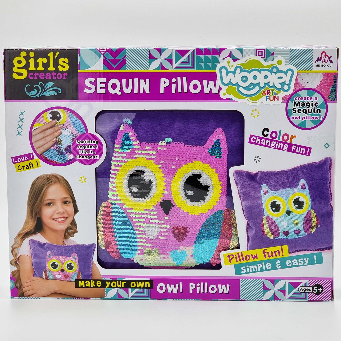 Woopie Art&Fun pelėdos pagalvėlės dekoravimo rinkinys – nuotrauka 7