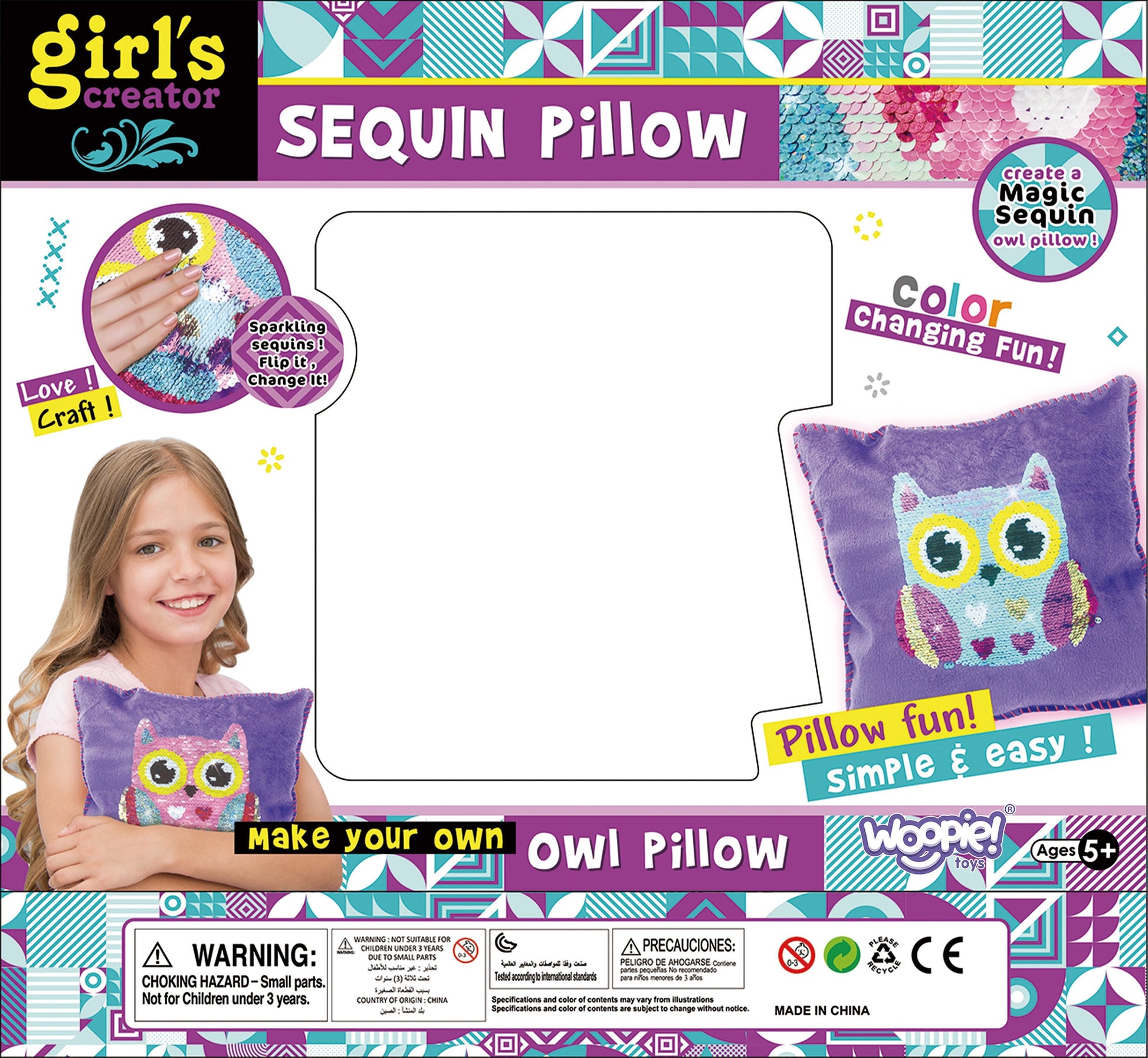 Woopie Art&Fun pelėdos pagalvėlės dekoravimo rinkinys – nuotrauka 9