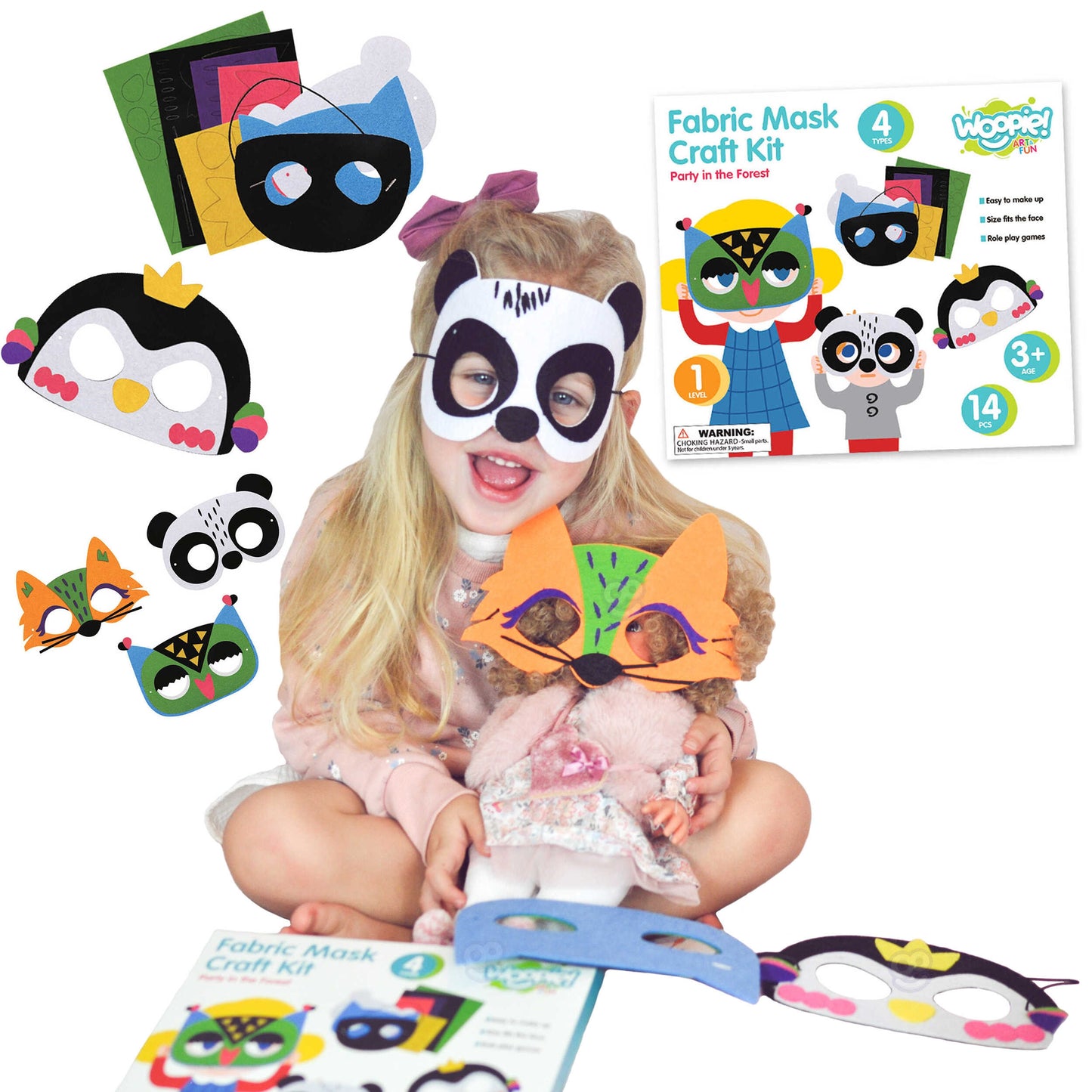 Woopie Art&Fun veltinio kaukių kūrybinis rinkinys – nuotrauka 1