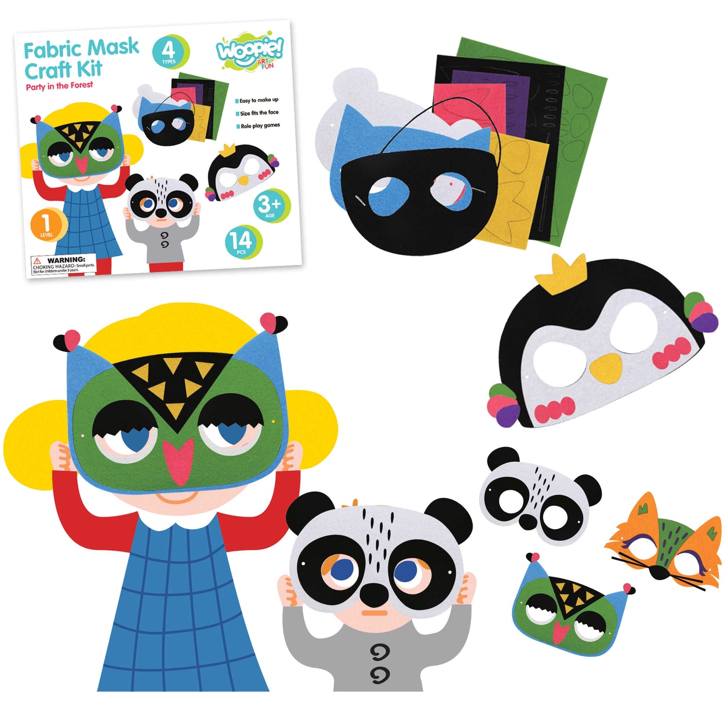 Woopie Art&Fun veltinio kaukių kūrybinis rinkinys – nuotrauka 14