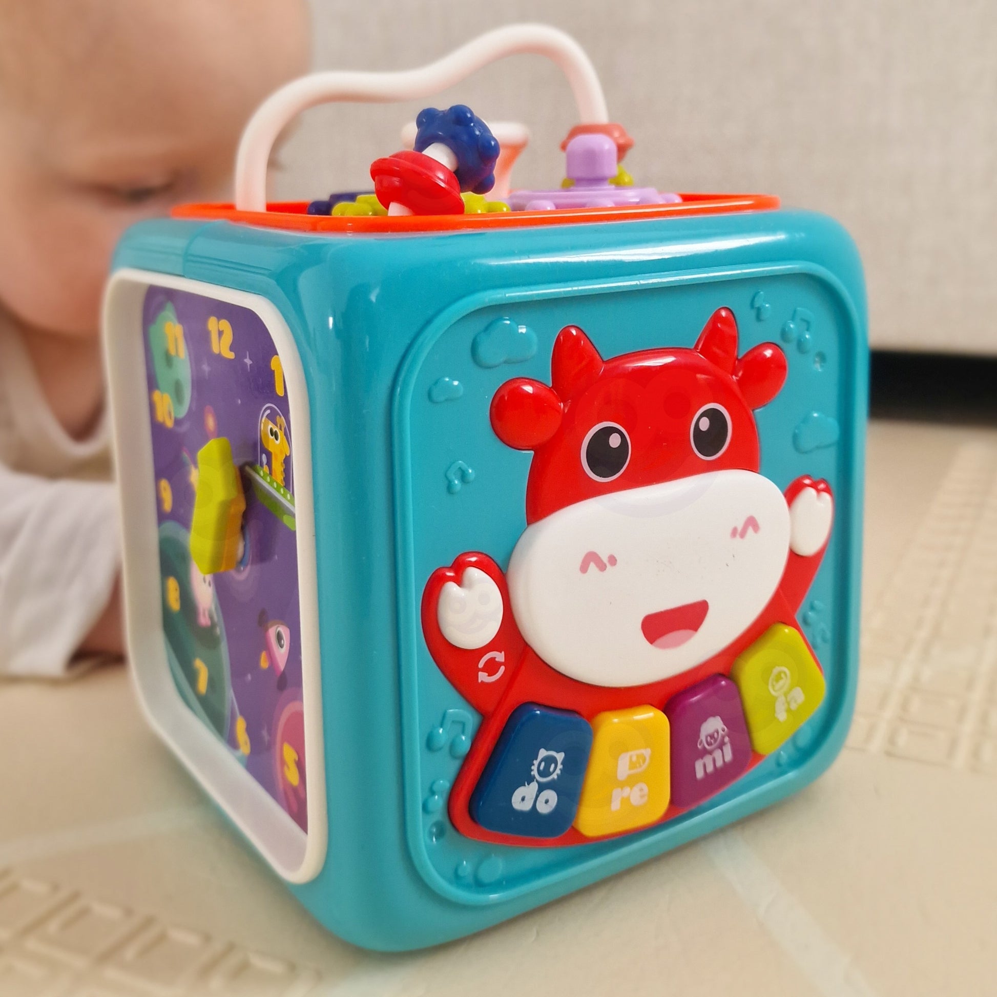 Woopie Baby Interaktyvus Sensorinis Kūdikio Kubas 6in1 – nuotrauka 4