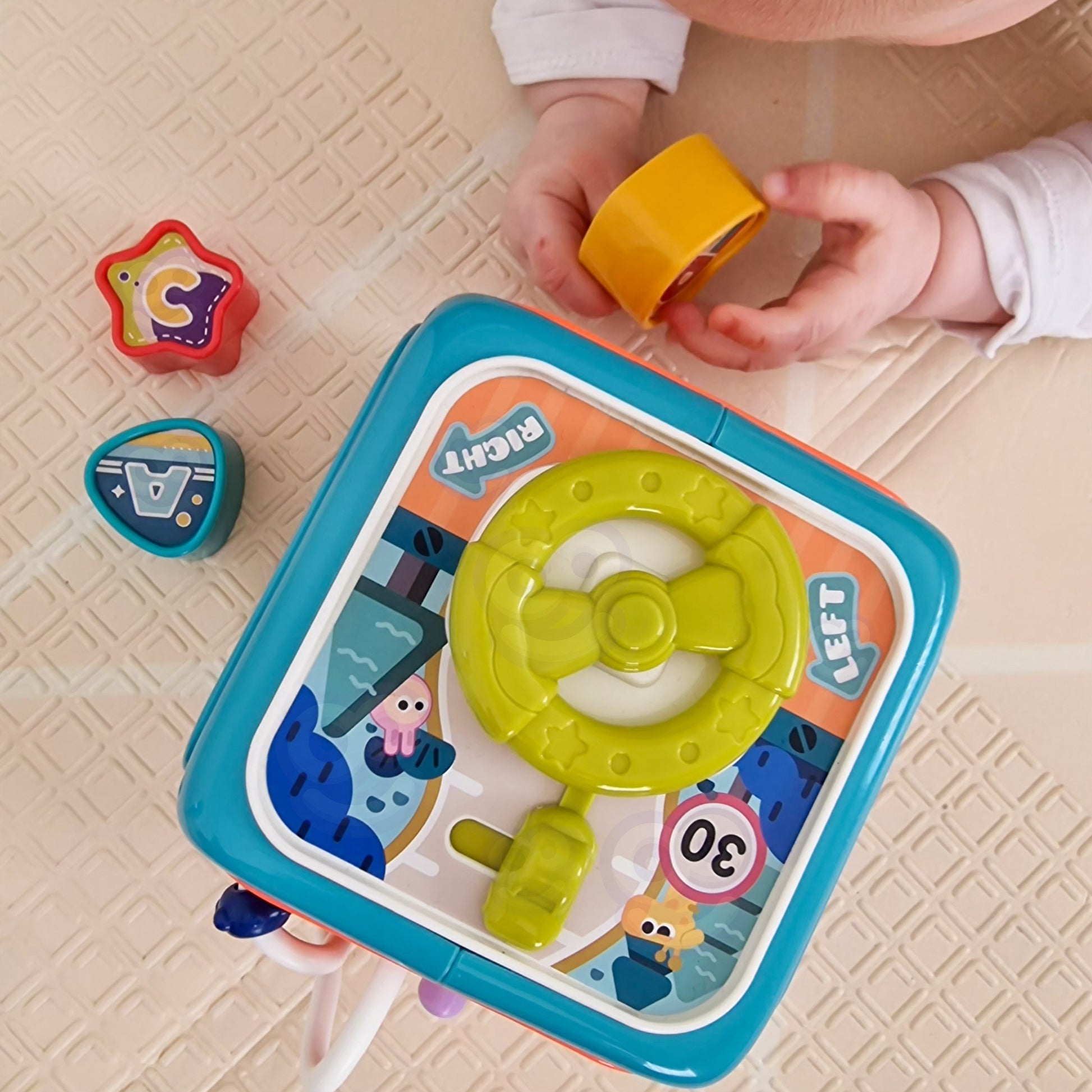 Woopie Baby Interaktyvus Sensorinis Kūdikio Kubas 6in1 – nuotrauka 6