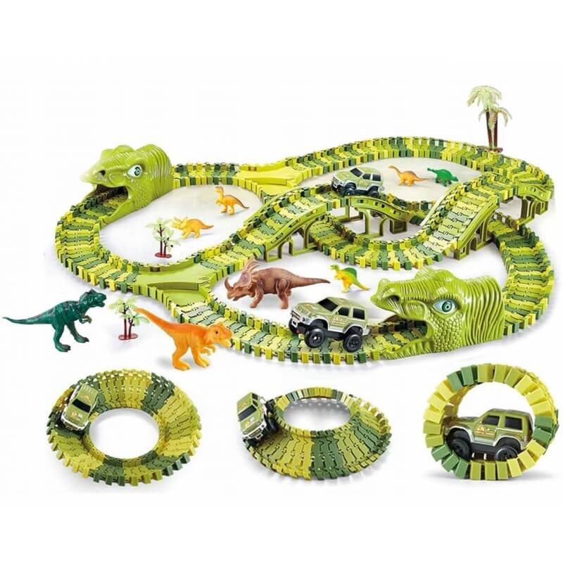 WOOPIE Didelė Dinozaurų Automobilių Trasa 240 el. Žaislai Mašinėlės Ir Trasos