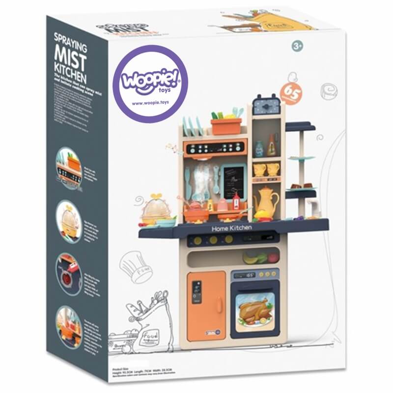 WOOPIE Didelė Interaktyvi Virtuvė Su Vandens Cirkuliacija Vaikams 65 Akrų Žaislų virtuvėlės ir žaidimų maistas