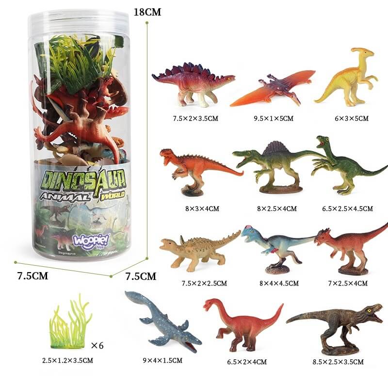 Woopie Dinozaurų Figūrėlių Rinkinys Vaikams 18 vnt. Žaislai Figūrėlės