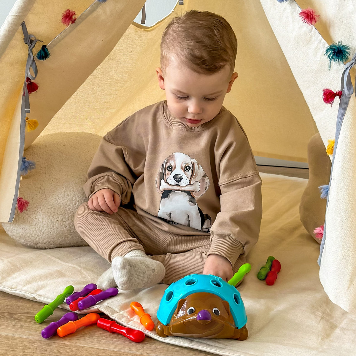 Woopie Ežiuko Montessori Rūšiuoklė 4in1 Lavinamieji Žaislai
