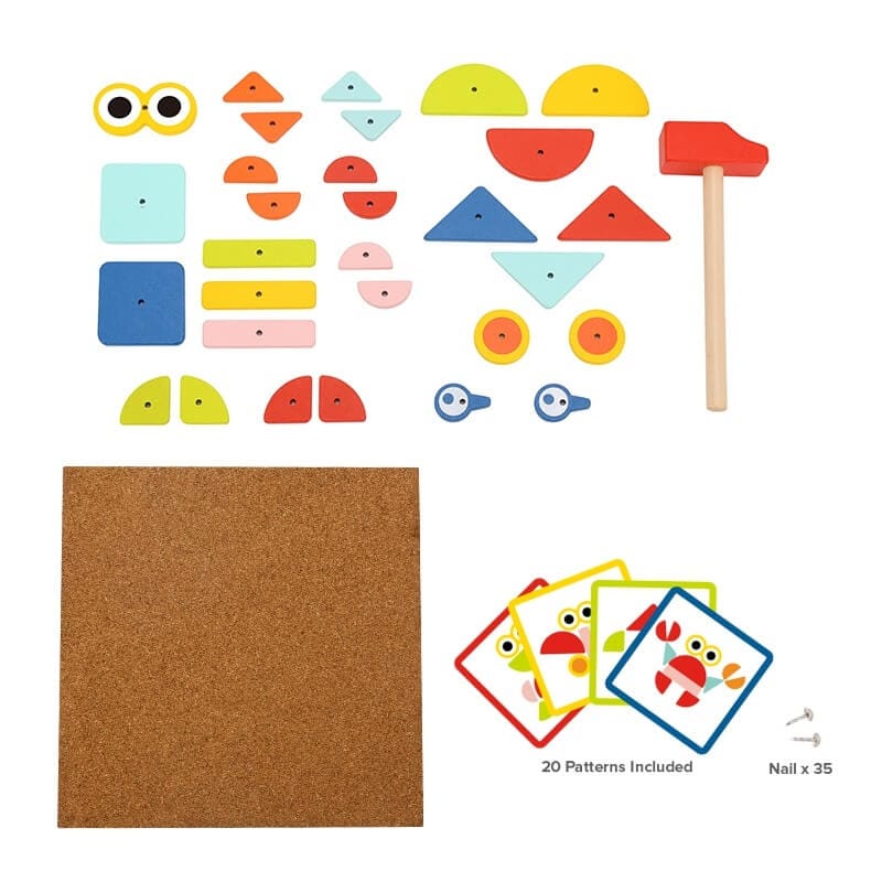 Woopie Green Kamštinė Nagų Dailė – Medinis Kalimo Rinkinys Vaikams Magnetiniai Žaislai