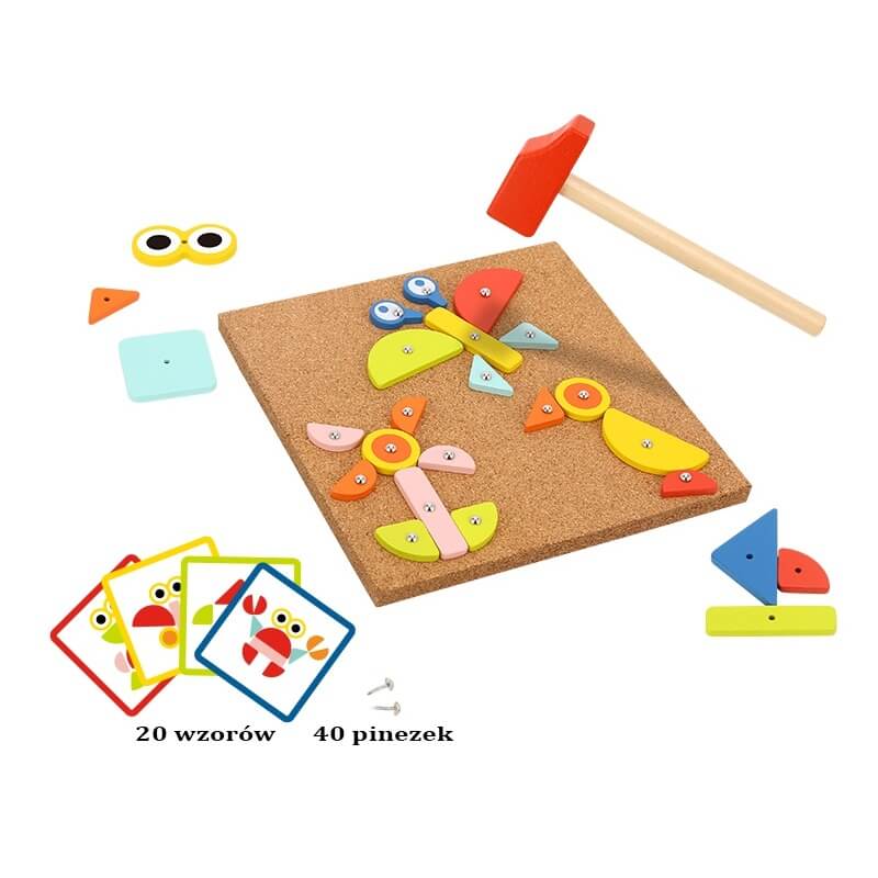 Woopie Green Kamštinė Nagų Dailė – Medinis Kalimo Rinkinys Vaikams Magnetiniai Žaislai