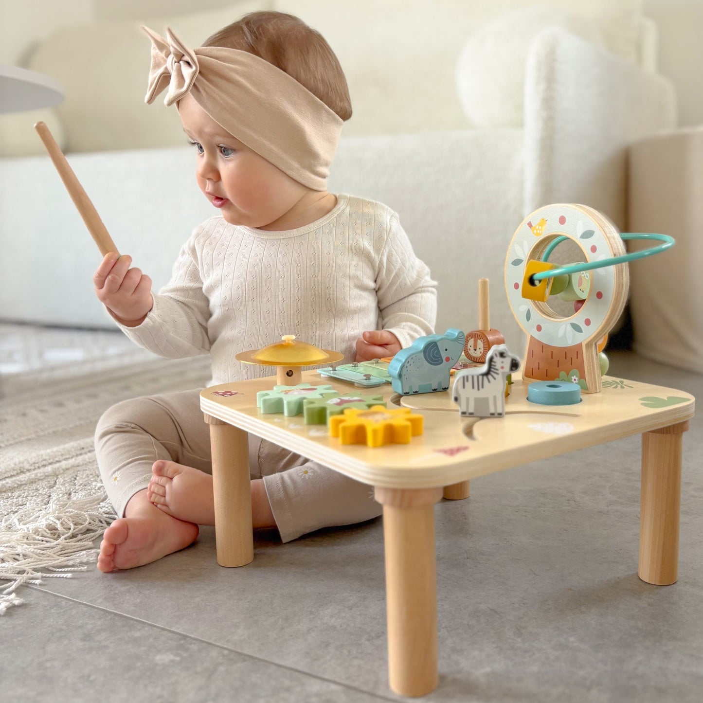 Woopie Green Medinis Muzikinis Edukacinis Staliukas 5in1 – nuotrauka 5