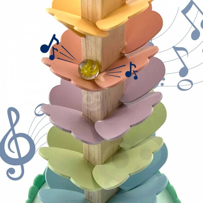 Woopie Green Medinis Muzikos Medis Su Kamuoliukais Ir Garsais Montessori FSC Žaislai Montessori