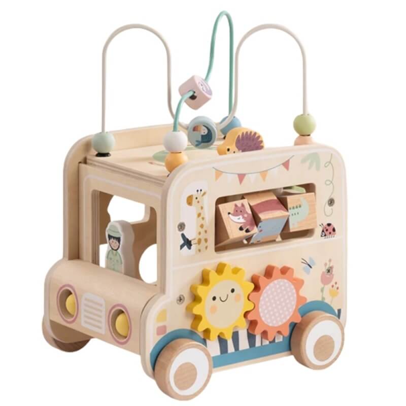 Woopie Green Medinis Safario Veiklos Kubas Su Edukacinėmis Užduotimis Žaislai Kūdikiams Rūšiuokliai