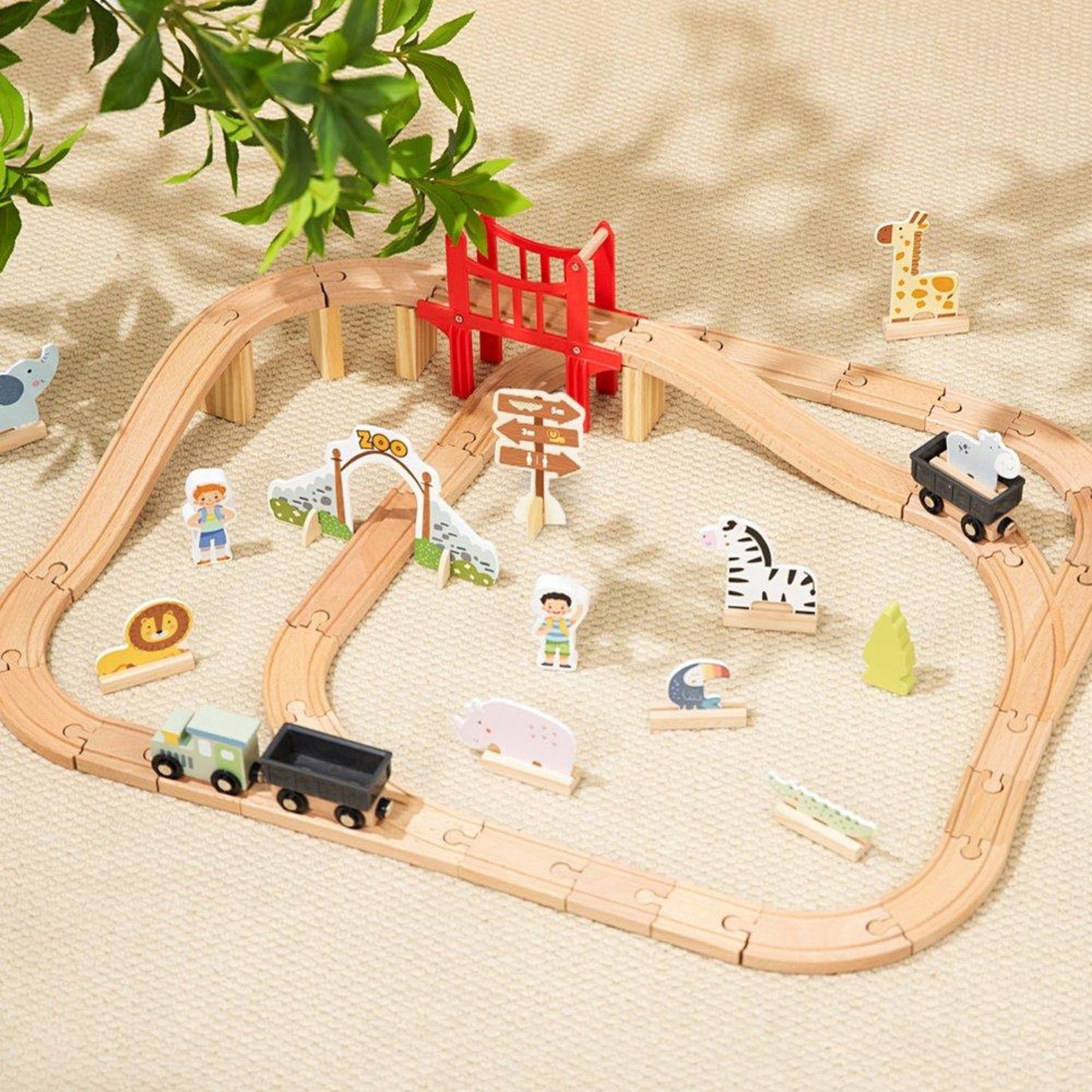 Woopie Green Medinis Zoologijos Sodo Traukinys, 60 Dalių – nuotrauka 11