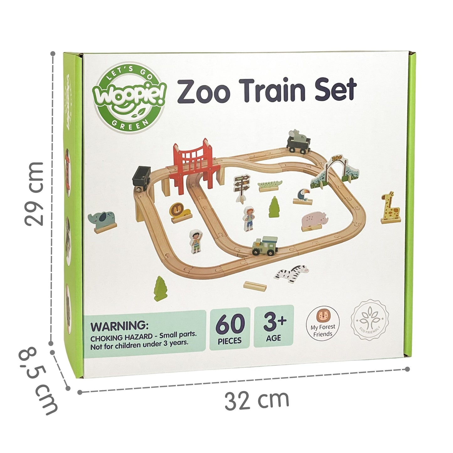 Woopie Green Medinis Zoologijos Sodo Traukinys, 60 Dalių – nuotrauka 14
