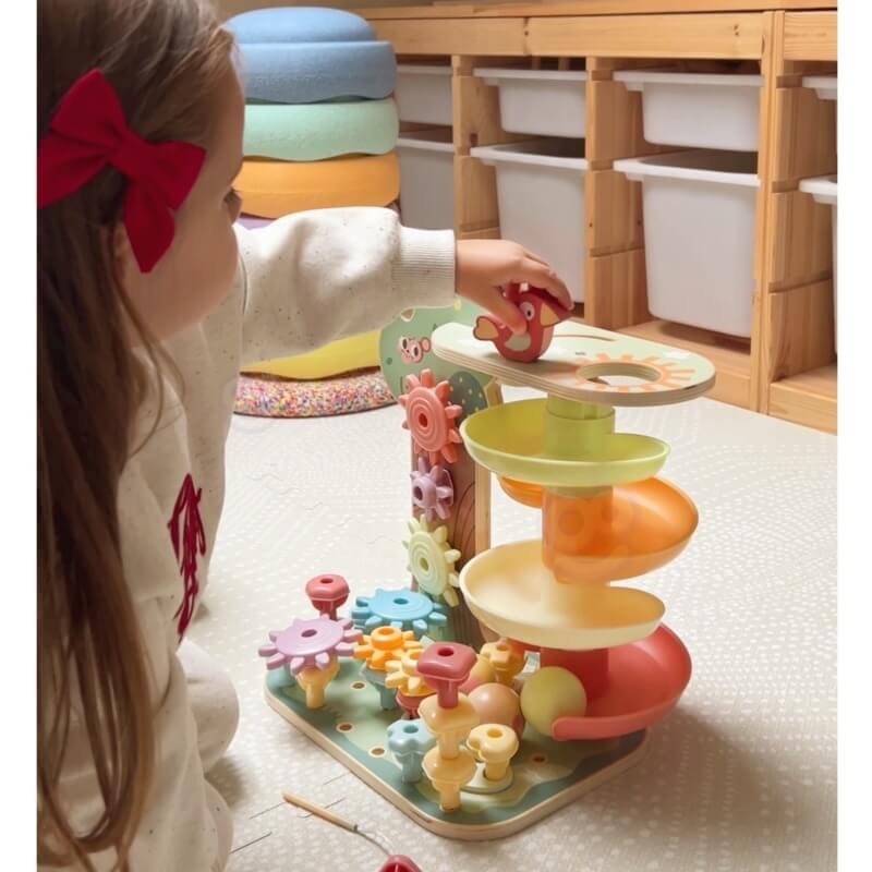 WOOPIE GREEN Montessori Kamuoliukų Trasa Aktyvumo Medis 4 viename FSC Žaislai Montessori