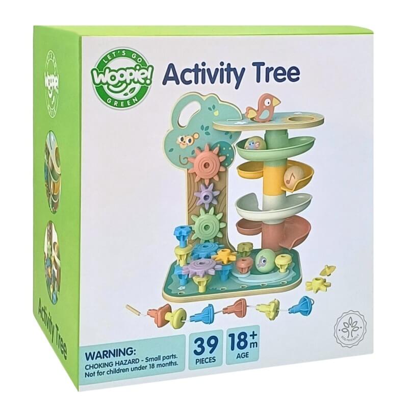 WOOPIE GREEN Montessori Kamuoliukų Trasa Aktyvumo Medis 4 viename FSC Žaislai Montessori