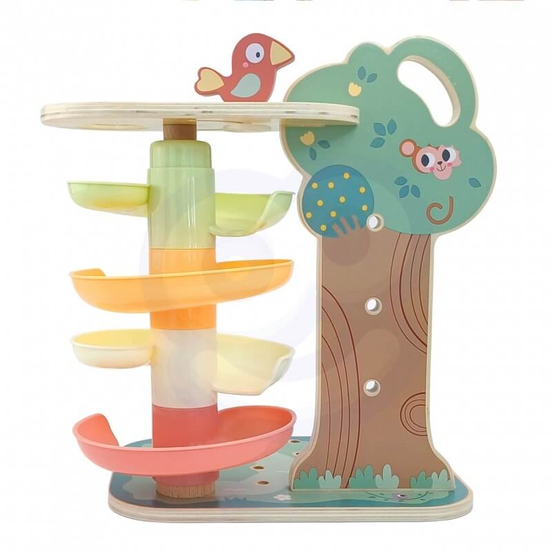 WOOPIE GREEN Montessori Kamuoliukų Trasa Aktyvumo Medis 4 viename FSC Žaislai Montessori