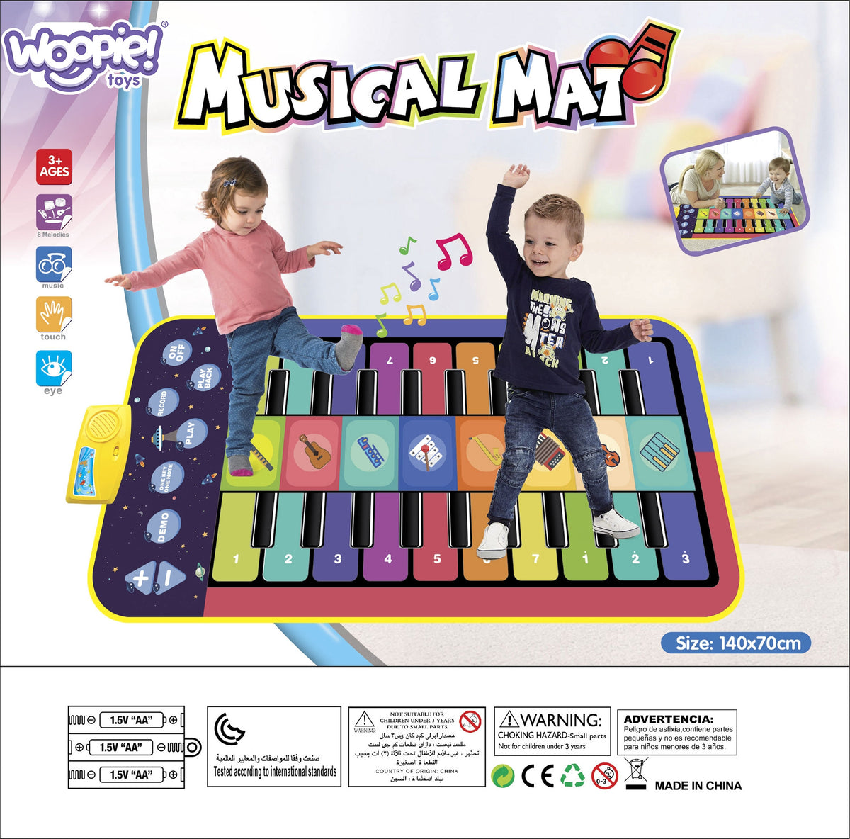 „Woopie“ interaktyvus muzikinis šokių kilimėlis XXL – produkto nuotrauka 10