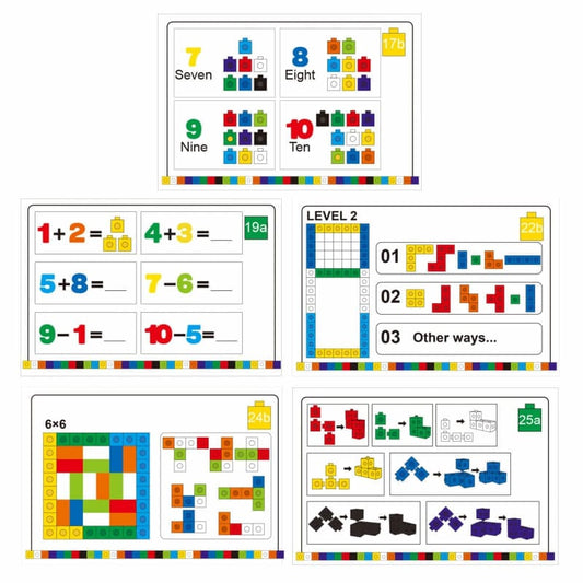 WOOPIE Kaladėlės Matematikos Dėlionės Žaidimas 148 el. Žaislai Vaikams Ir Kūdikiams