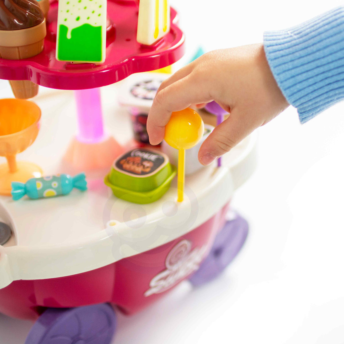 „Woopie“ ledų ir saldumynų vežimėlis su garsais, 36 priedai – produkto nuotrauka 6