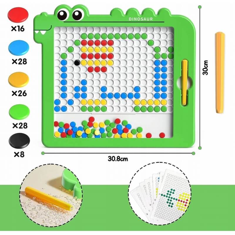 WOOPIE Magnetinė Lenta Vaikams MagPad Dinozauras, Montessori, 3+ Žaislai Magnetiniai