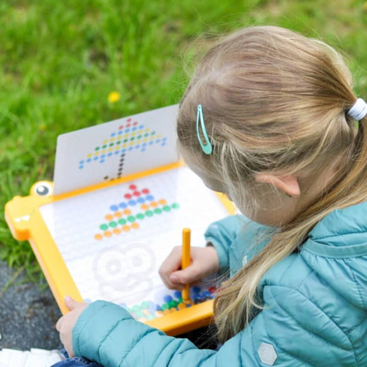 WOOPIE Magnetinė Lenta Vaikams MagPad Geltonas Dinozauras, Montessori, 3+ Žaislai Magnetiniai