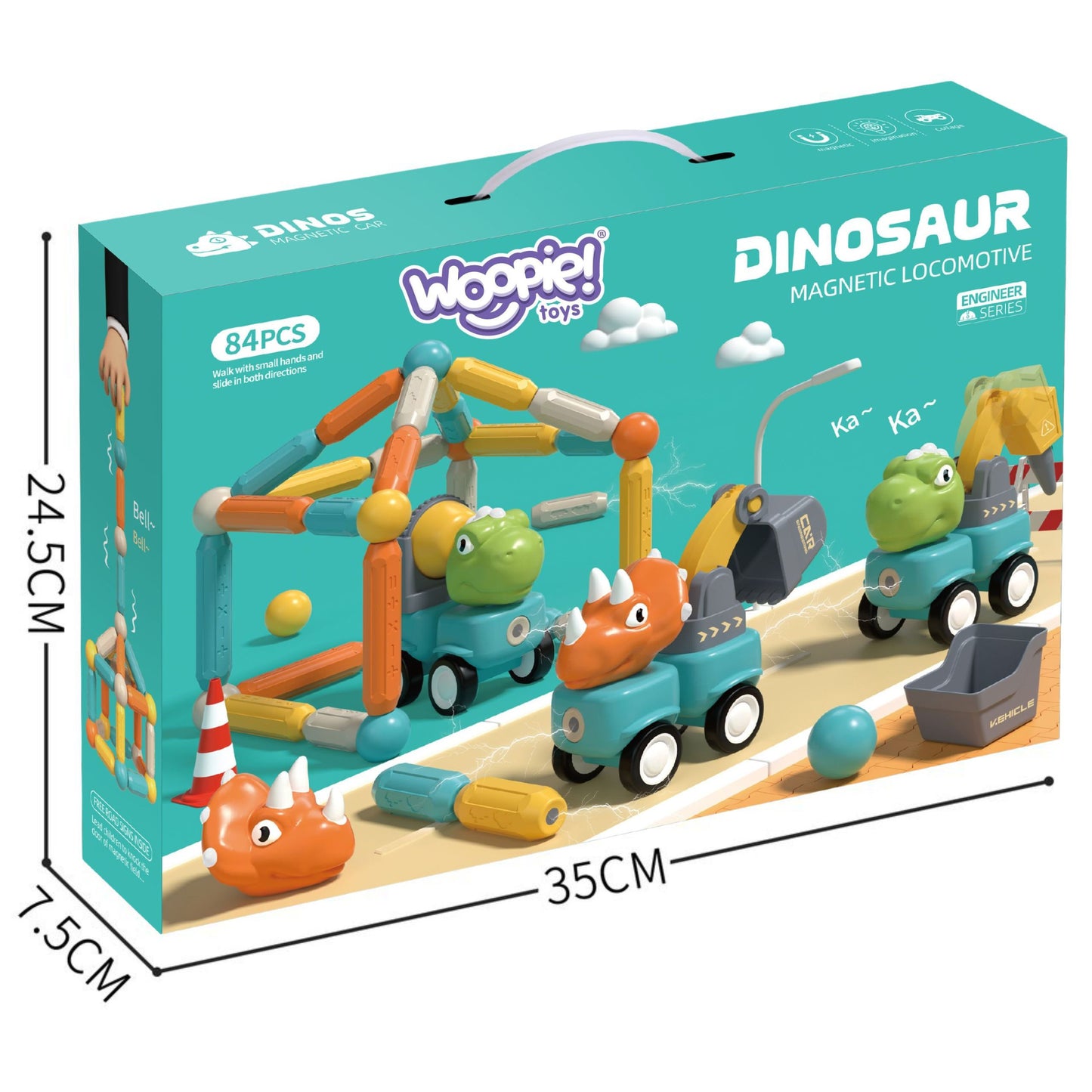 Woopie Magnetinės Dinozaurų Kaladėlės, 84 Dalys – nuotrauka 16
