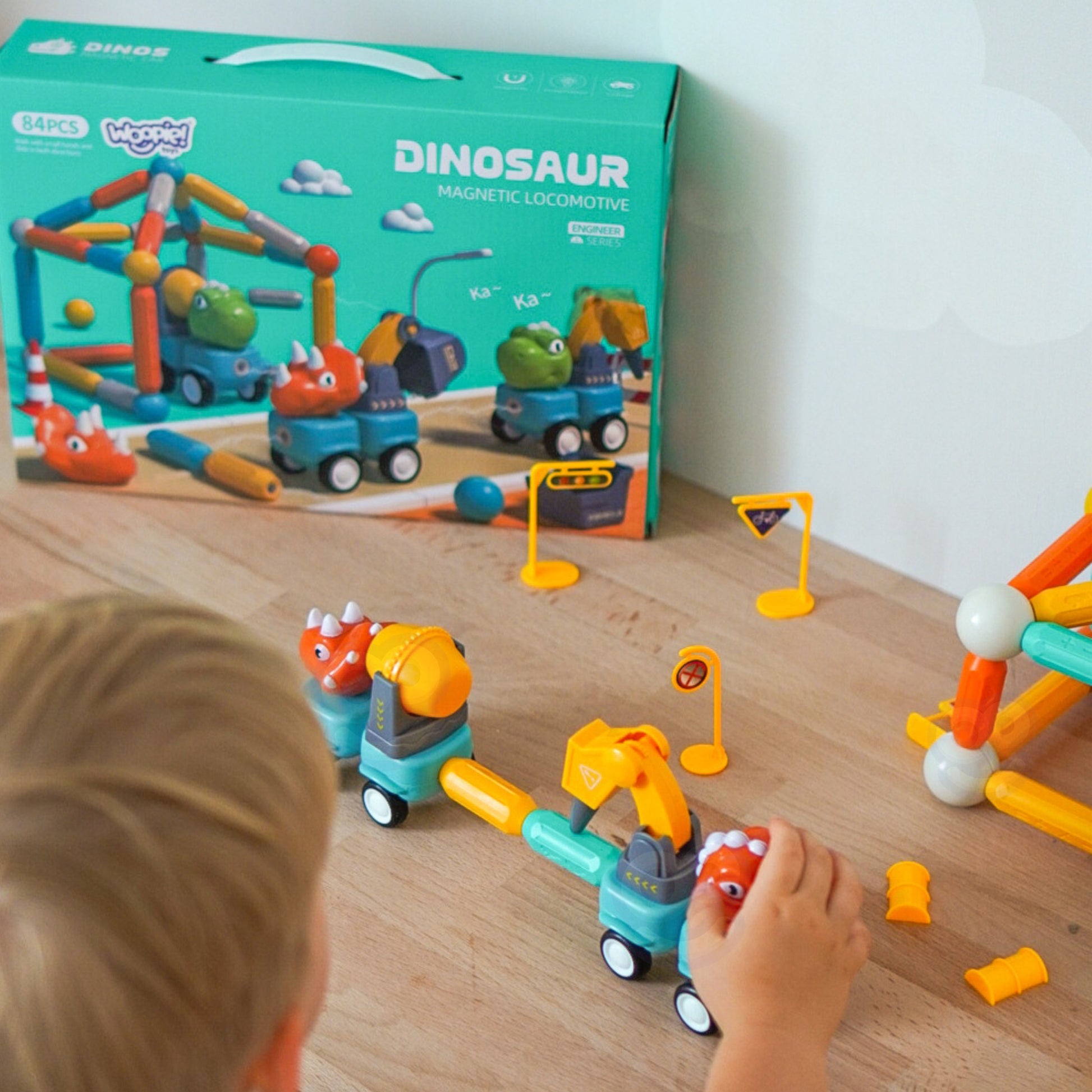 Woopie Magnetinės Dinozaurų Kaladėlės, 84 Dalys – nuotrauka 3