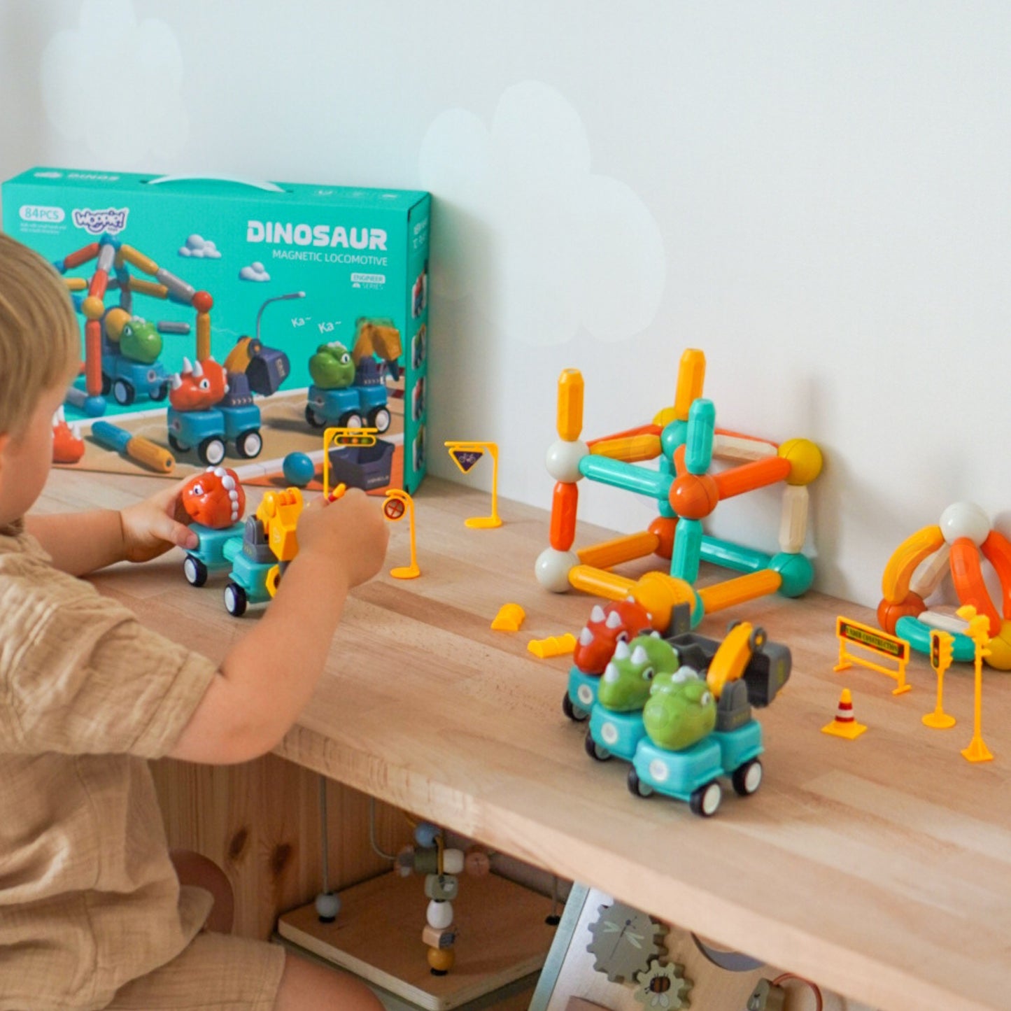 Woopie Magnetinės Dinozaurų Kaladėlės, 84 Dalys – nuotrauka 4