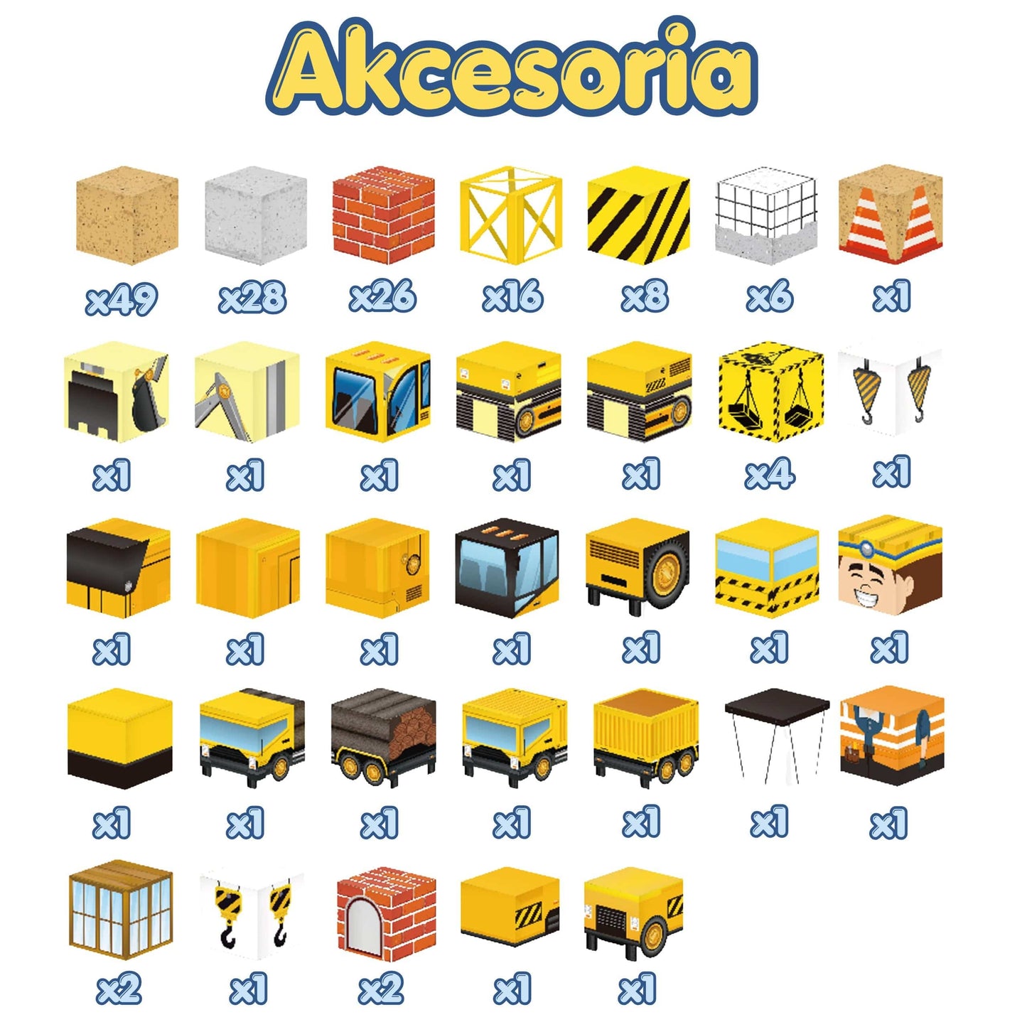 WOOPIE Magnetinės Kaladėlės „Statybų Aikštelė“, 165 Dalys Magnetiniai Žaislai