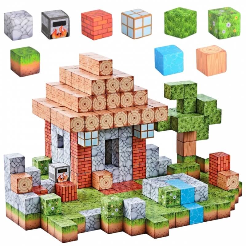 Woopie Magnetinės Kaladėlės Vaikams 108 Detalės Magnetiniai Žaislai