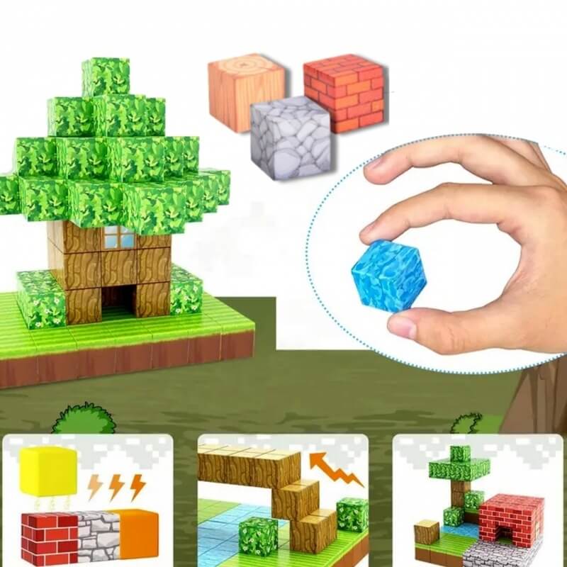Woopie Magnetinės Kaladėlės Vaikams 108 Detalės Magnetiniai Žaislai