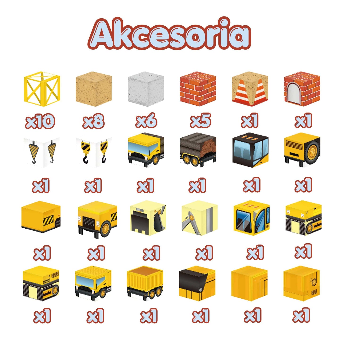 WOOPIE Magnetinės Konstrukcinės Kaladėlės „Statybų Aikštelė“, 49 Dalys Magnetiniai Žaislai