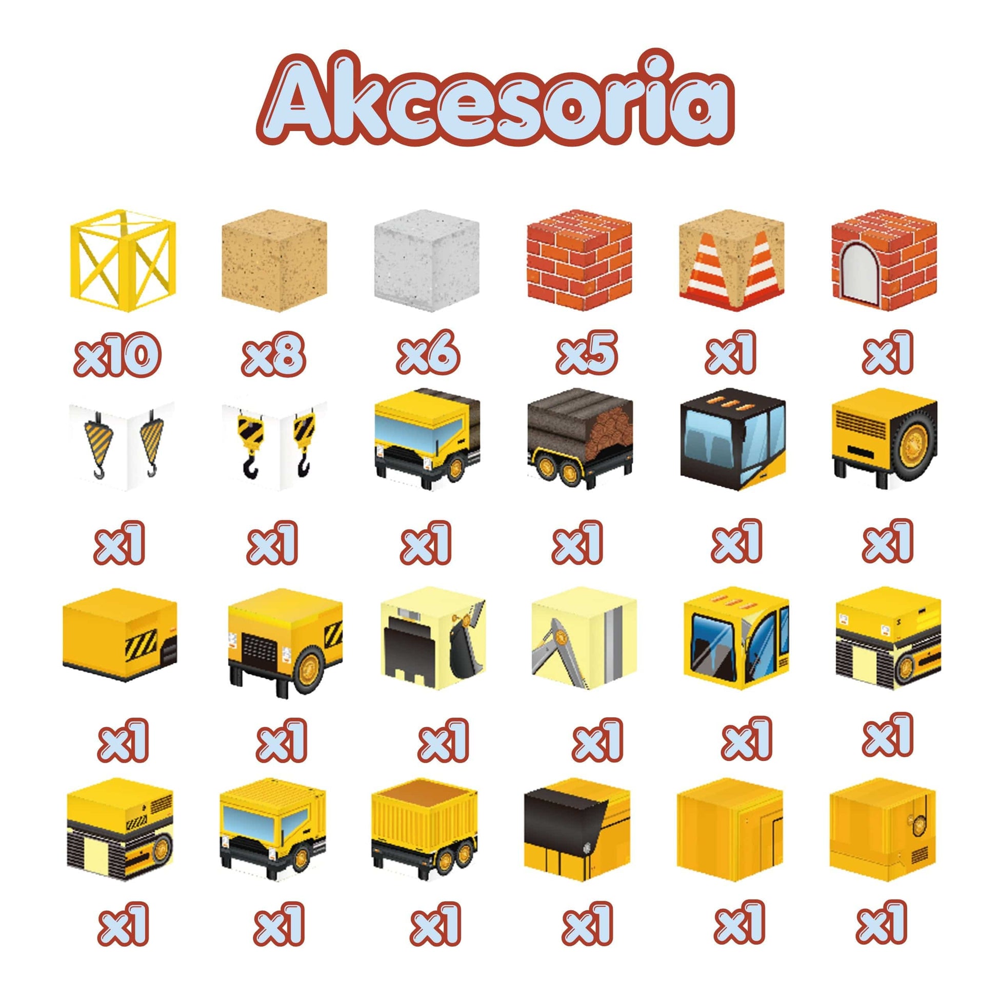 WOOPIE Magnetinės Konstrukcinės Kaladėlės „Statybų Aikštelė“, 49 Dalys Magnetiniai Žaislai