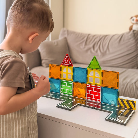 Woopie magnetinių kaladėlių ir statybinių mašinų rinkinys – nuotrauka 2