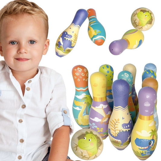 Woopie minkštų kėglių rinkinys „Dinozaurai“, 12 dalių – nuotrauka 1