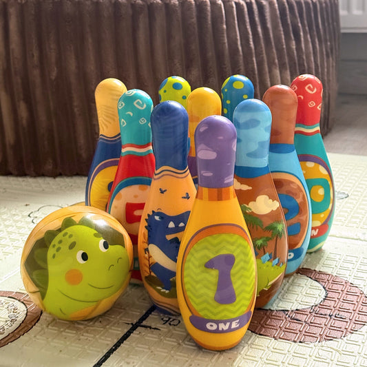 Woopie minkštų kėglių rinkinys „Dinozaurai“, 12 dalių – nuotrauka 2