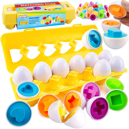 Woopie Montessori kiaušinių formų rūšiuoklė, 12 vnt.
