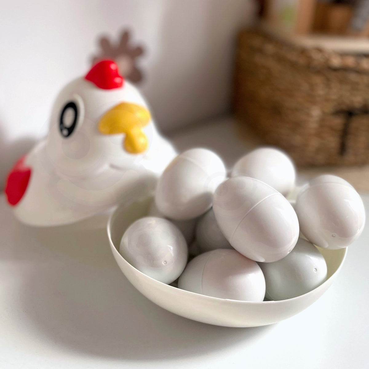„Woopie“ Montessori vištelė – formų rūšiuoklė su kiaušiniais – produkto nuotrauka 11
