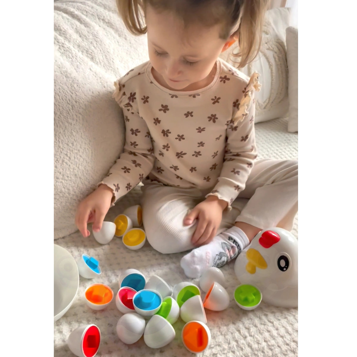 „Woopie“ Montessori vištelė – formų rūšiuoklė su kiaušiniais – produkto nuotrauka 5