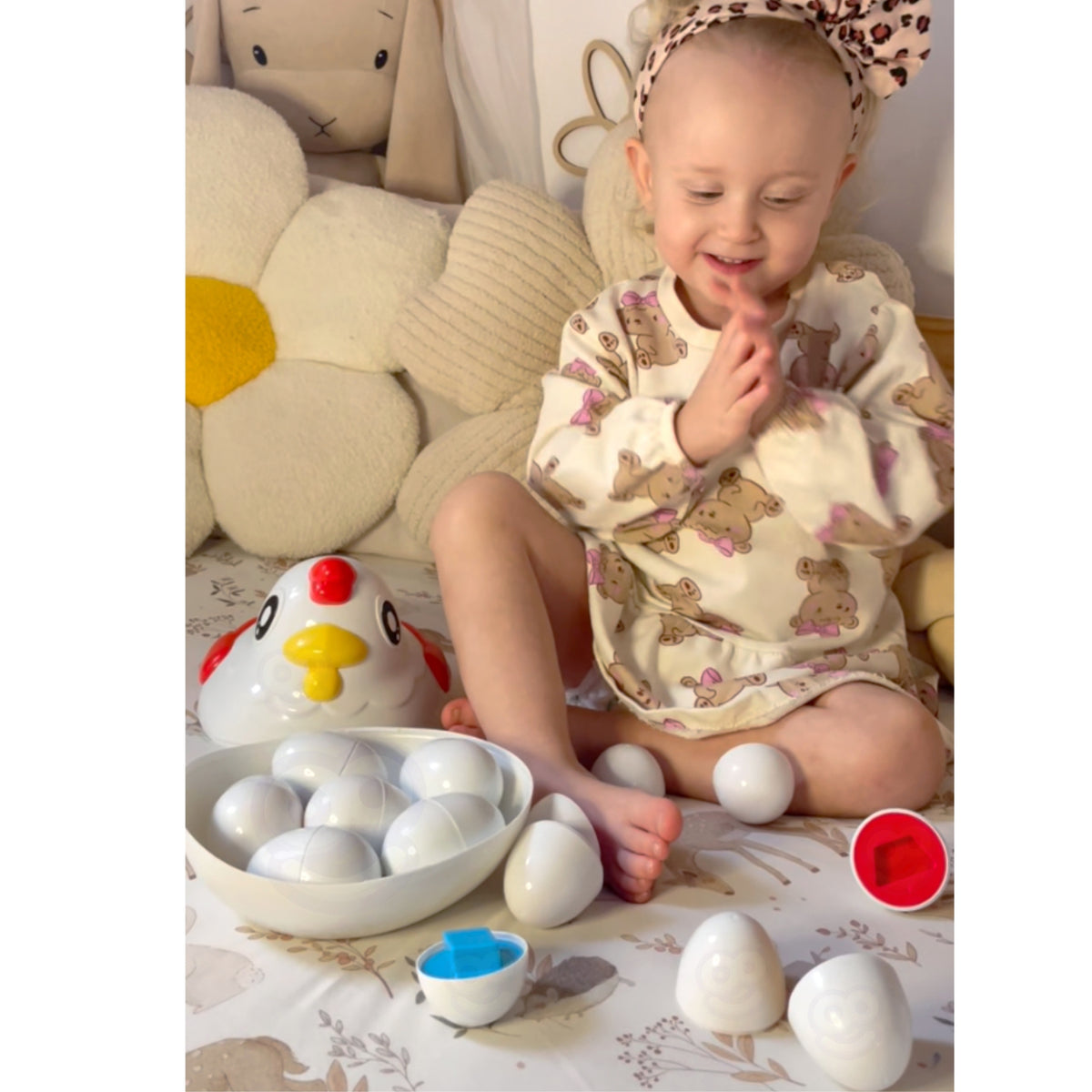 „Woopie“ Montessori vištelė – formų rūšiuoklė su kiaušiniais – produkto nuotrauka 6