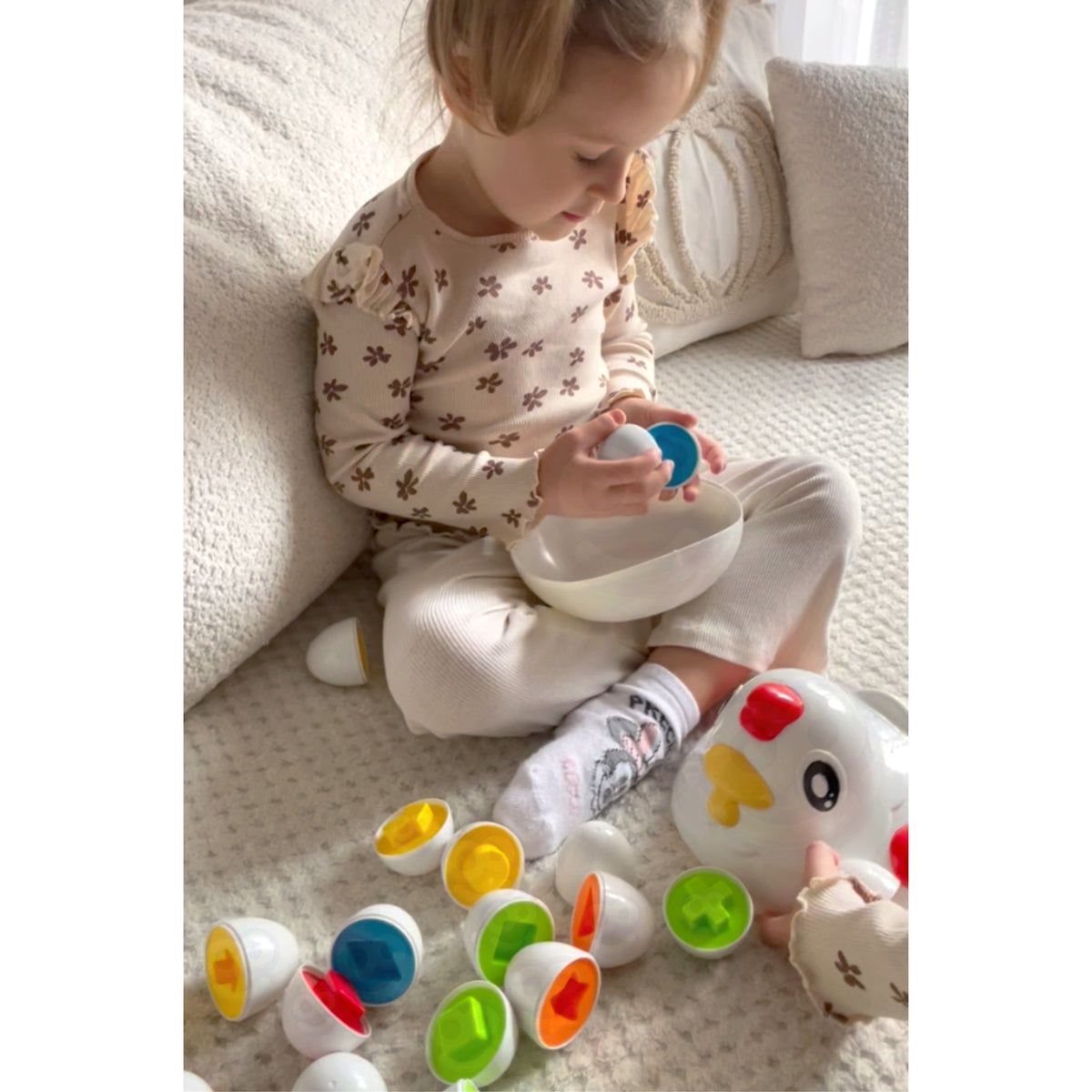 „Woopie“ Montessori vištelė – formų rūšiuoklė su kiaušiniais – produkto nuotrauka 7