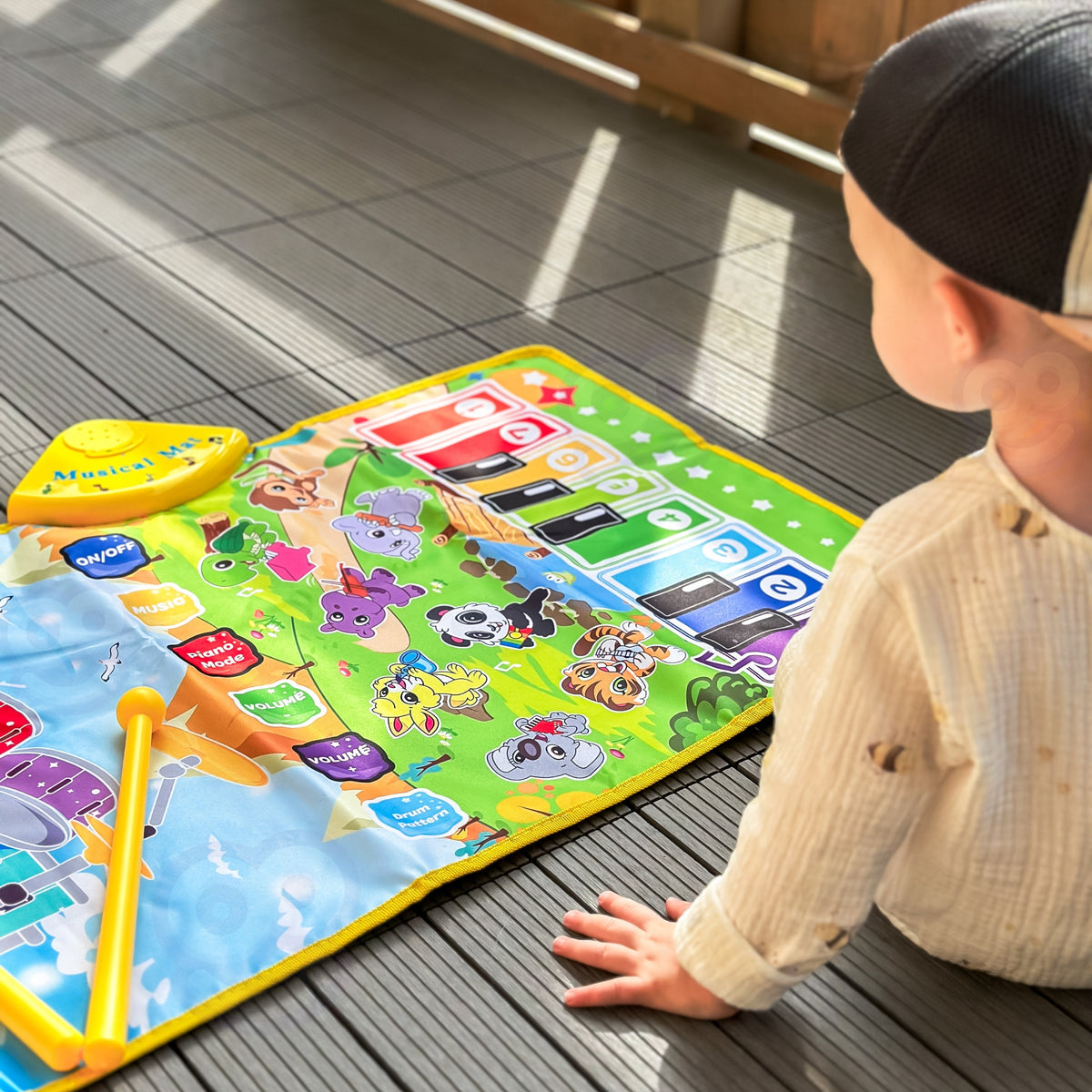 „Woopie“ muzikinis kilimėlis su pianinu ir būgnais 2in1 – produkto nuotrauka 5