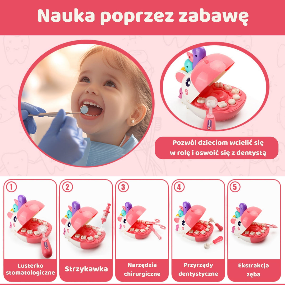 Odontologo vaidmenų žaidimo rinkinys nuo 3 metų
