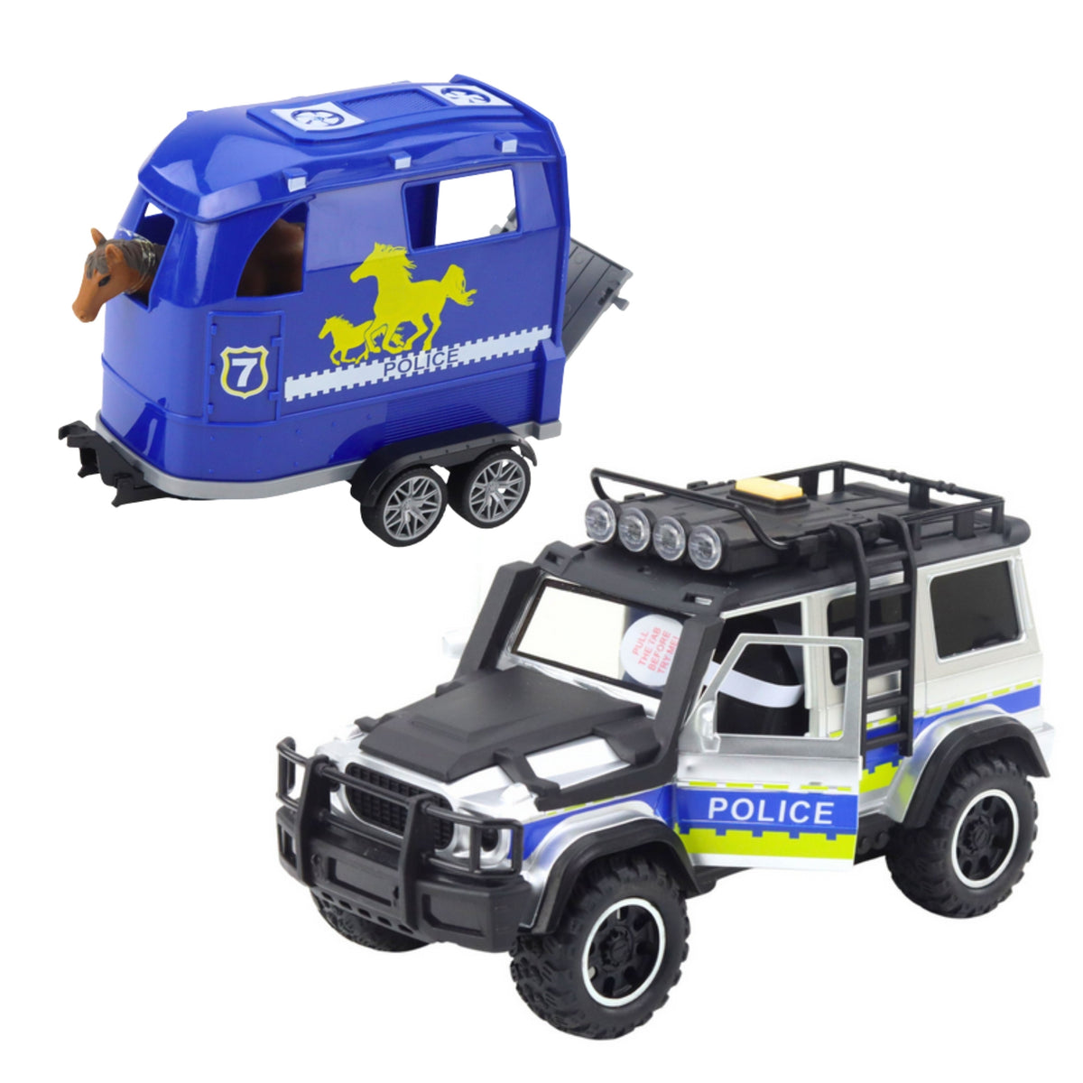 Woopie policijos visureigis su žirgo priekaba