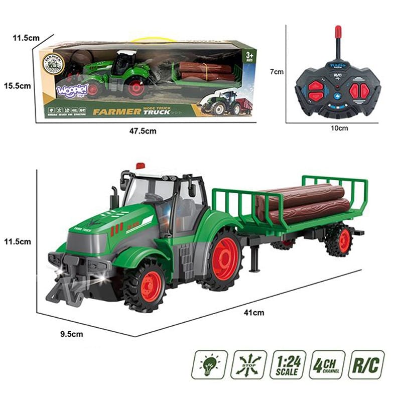 Woopie RC Traktorius Su Priekaba 1:24 Nuotoliniu valdomi žaislai