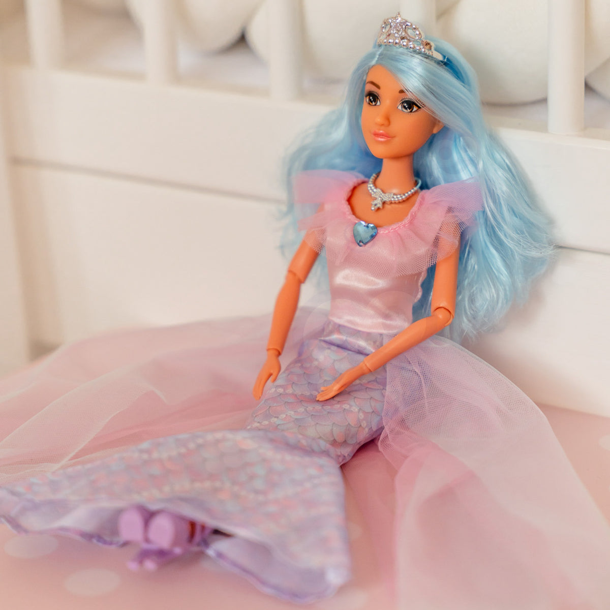 Woopie Royal lėlė undinėlė Lili su mėlynais plaukais – nuotrauka 4