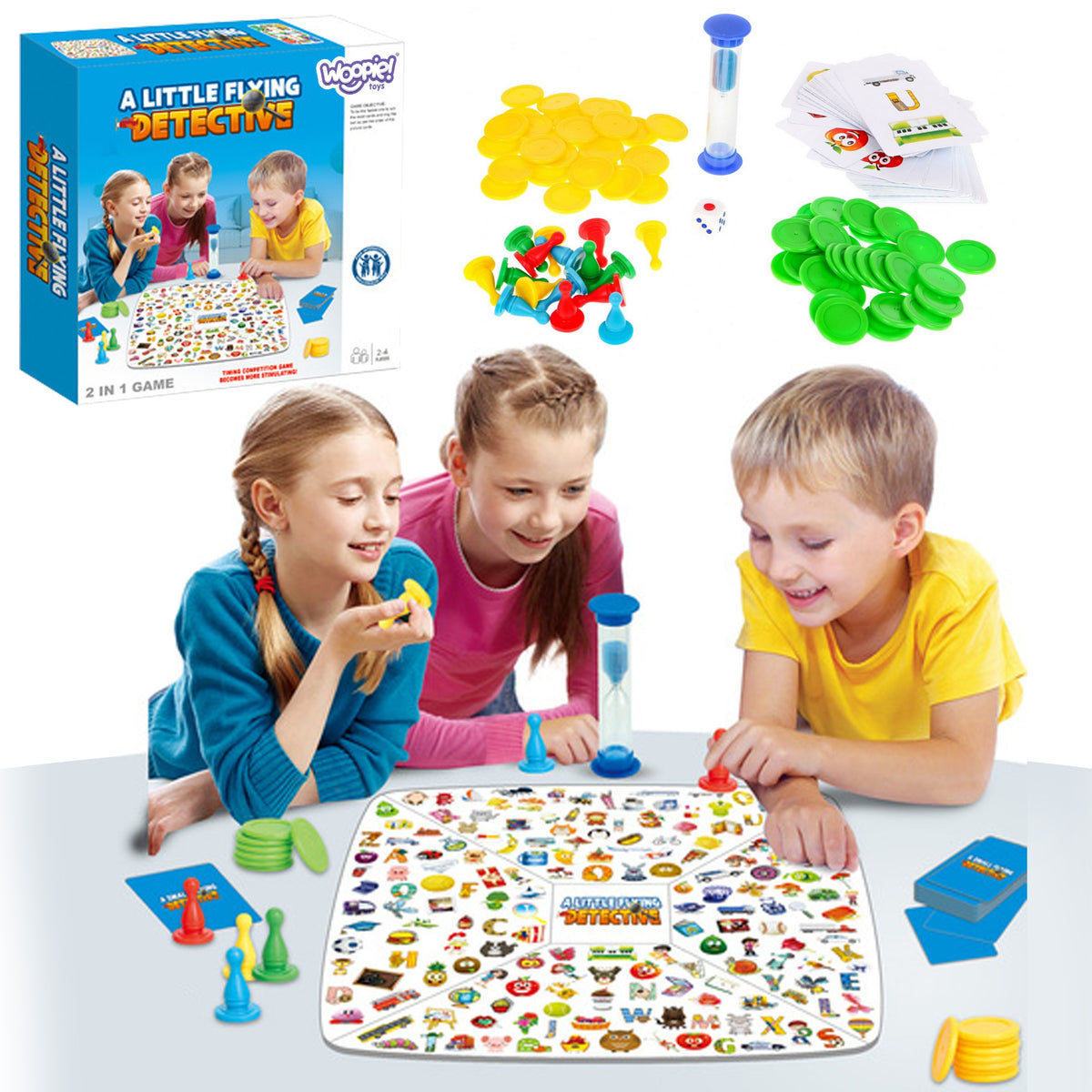 Woopie stalo žaidimai „Mažasis detektyvas“ ir „Ludo“ 2in1 – nuotrauka 1